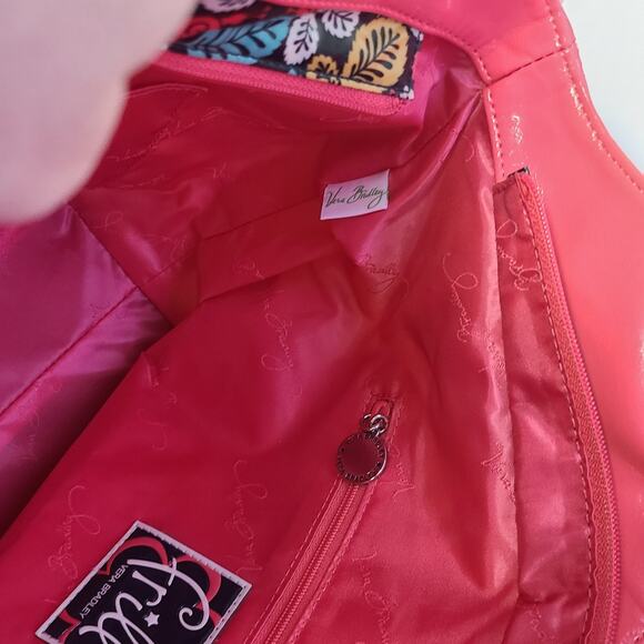 Vera Bradley Frill Collection Tote Bag Pink Snails Blue Yellow Leaves - Picture 7 of 11